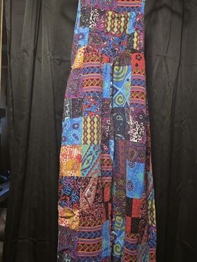 Boho Patchwork Jumpsuit Bibs - Multicolor Small/medium